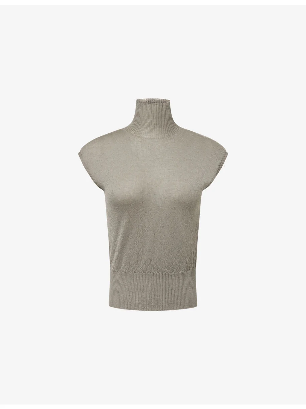Sleeveless Turtle-Neck Cashmere Jumper - 1