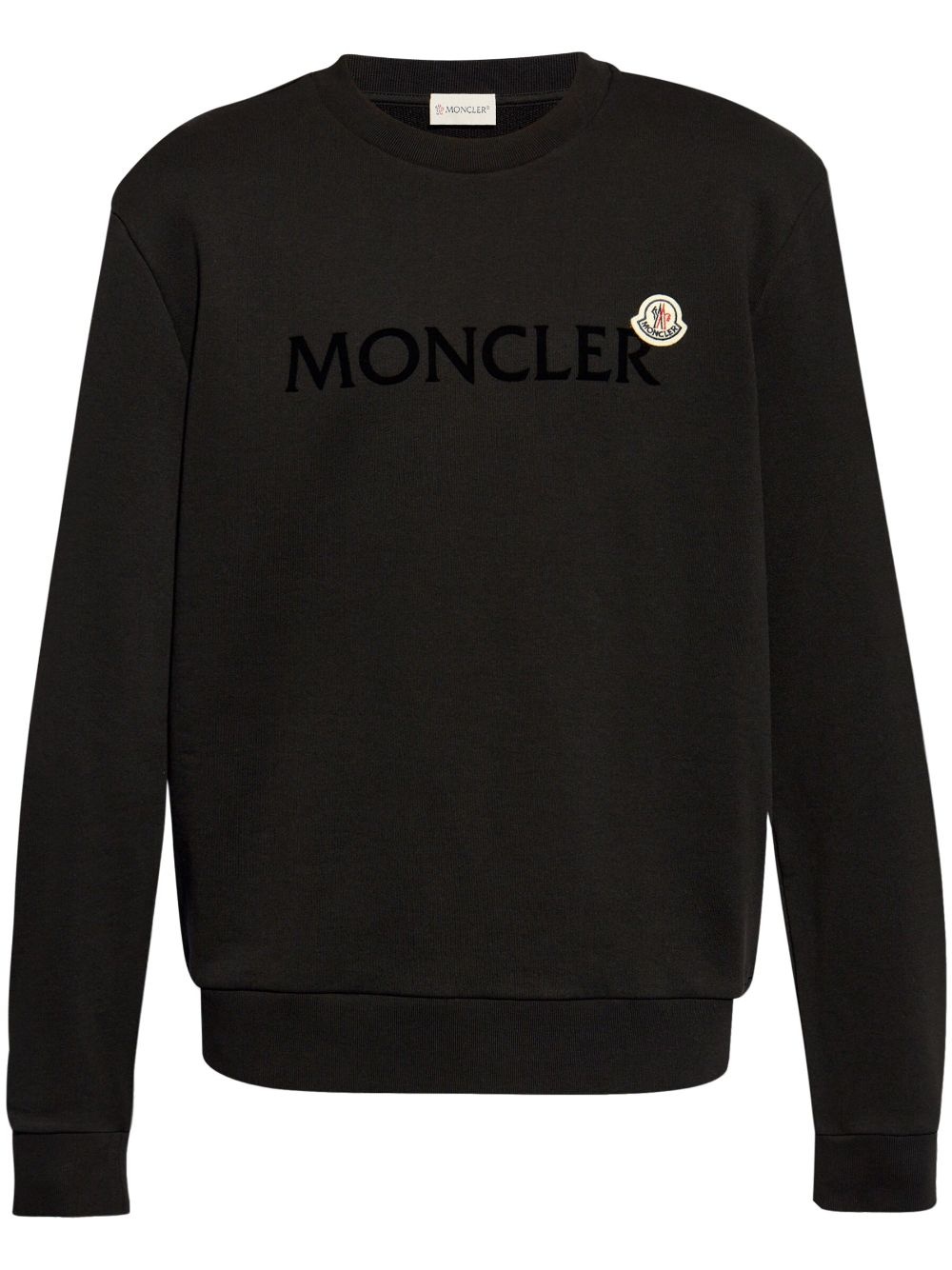 flocked-logo cotton sweatshirt - 1