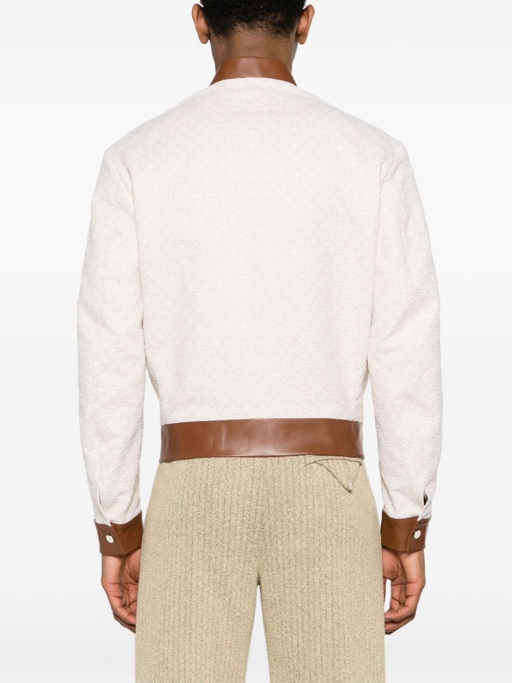 monogram-jacquard bomber jacket - 4