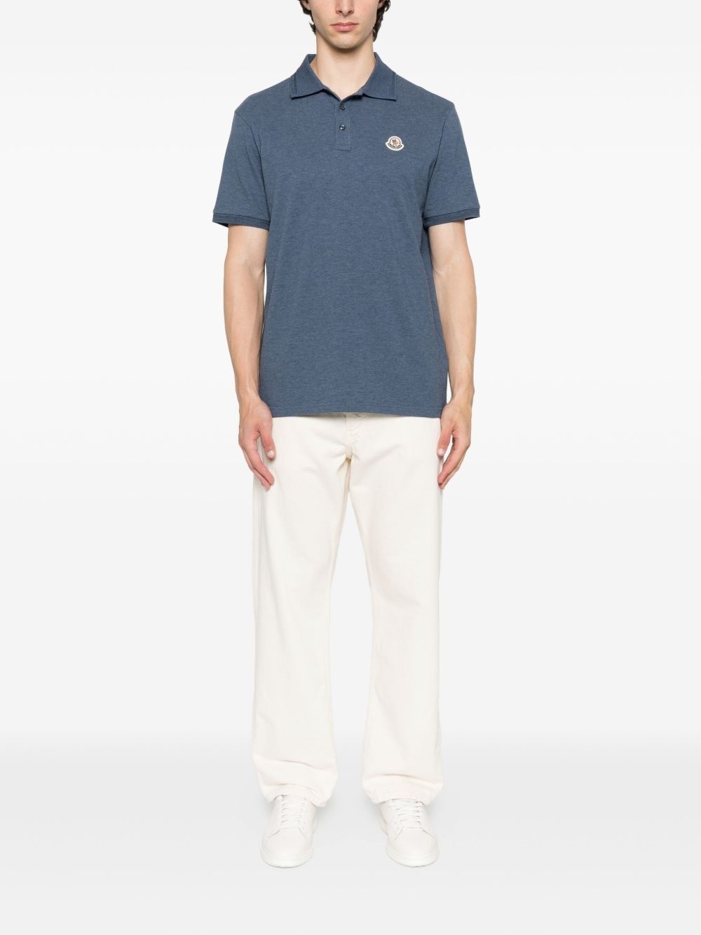 logo-patch polo shirt - 2
