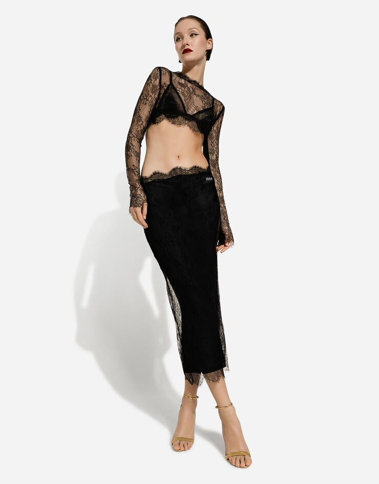 Chantilly lace midi skirt - 6