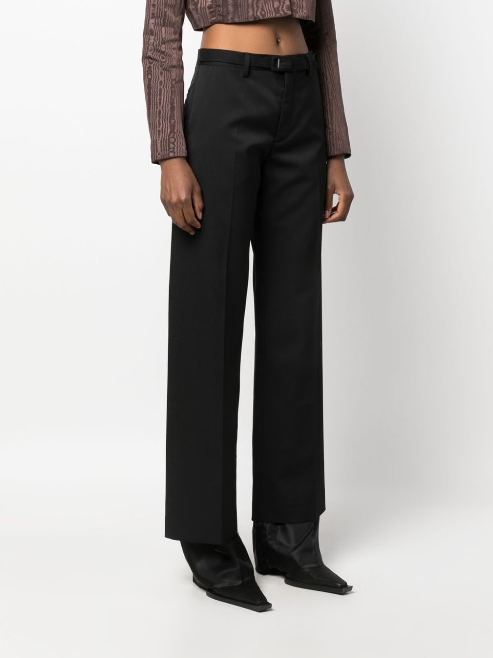 high-waisted flared trousers - 3