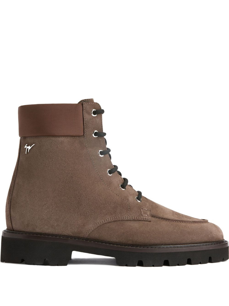 ZHENO lace-up suede boots 1