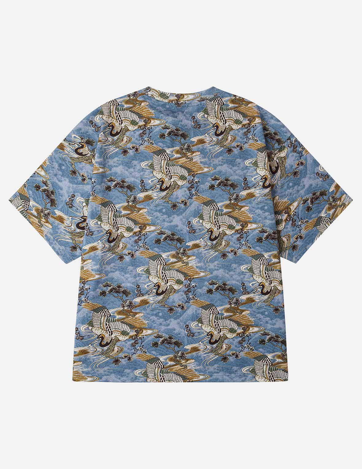 Allover Crane Print Relax Fit T-shirt - 4