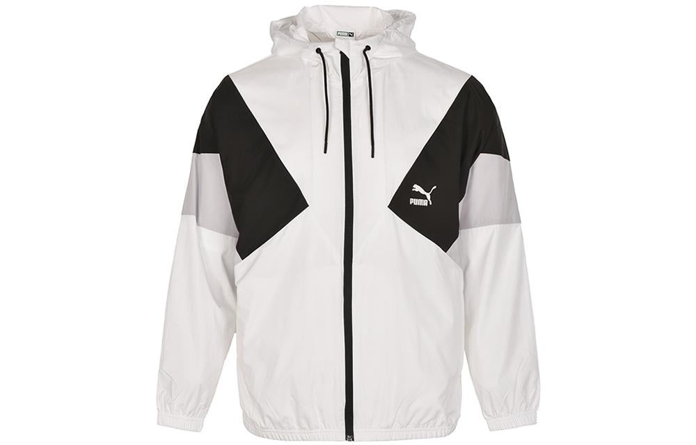 PUMA Colorblock Logo Hoodied Jacket 'White' 538603-02 - 1