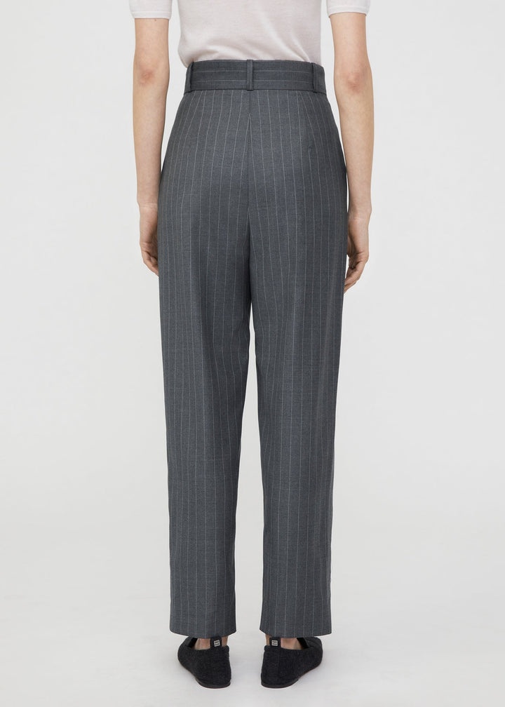 Deep pleat wool trousers grey pinstripe - 4