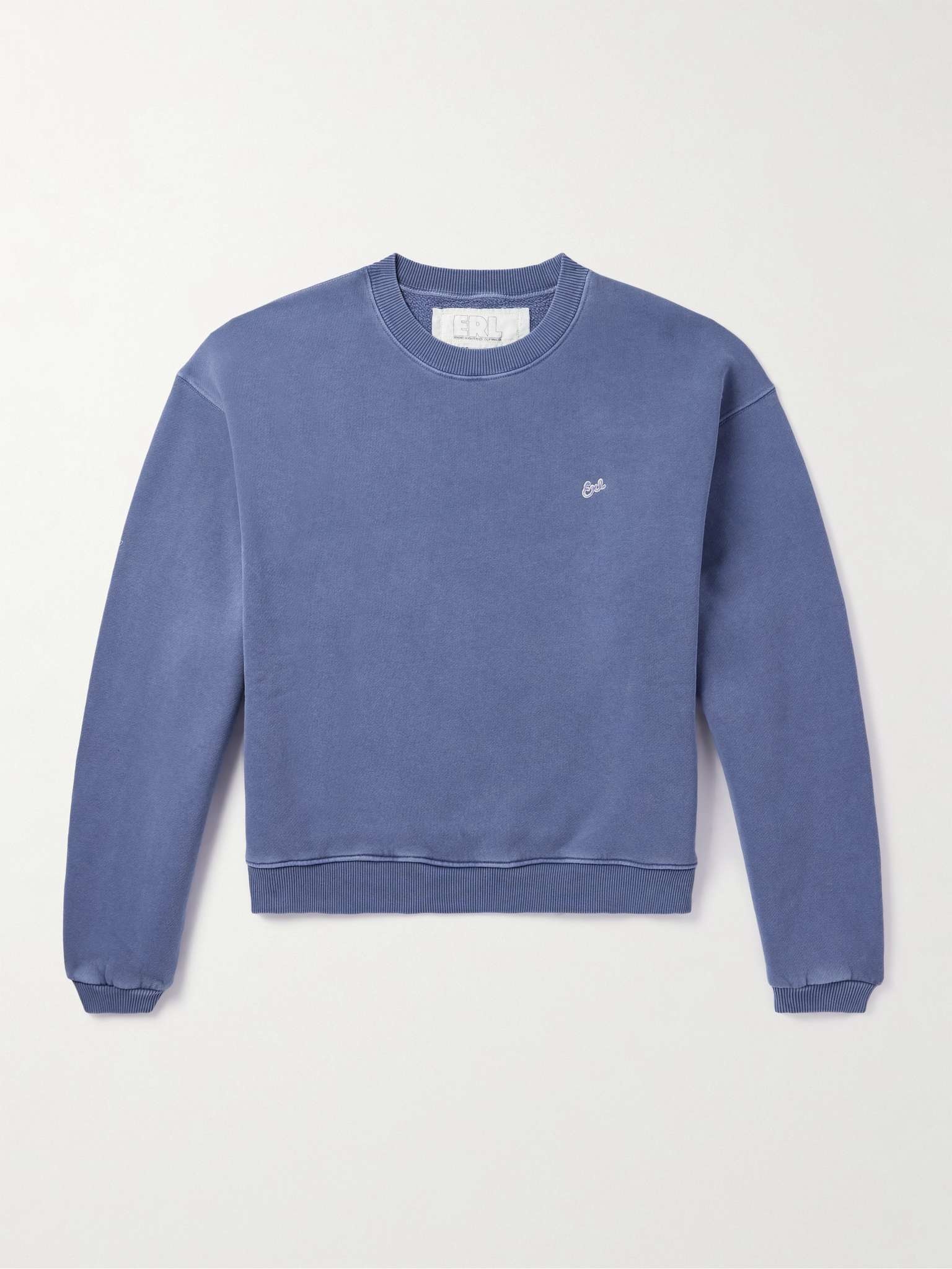 Cropped Logo-Embroidered Cotton-Jersey Sweatshirt - 1