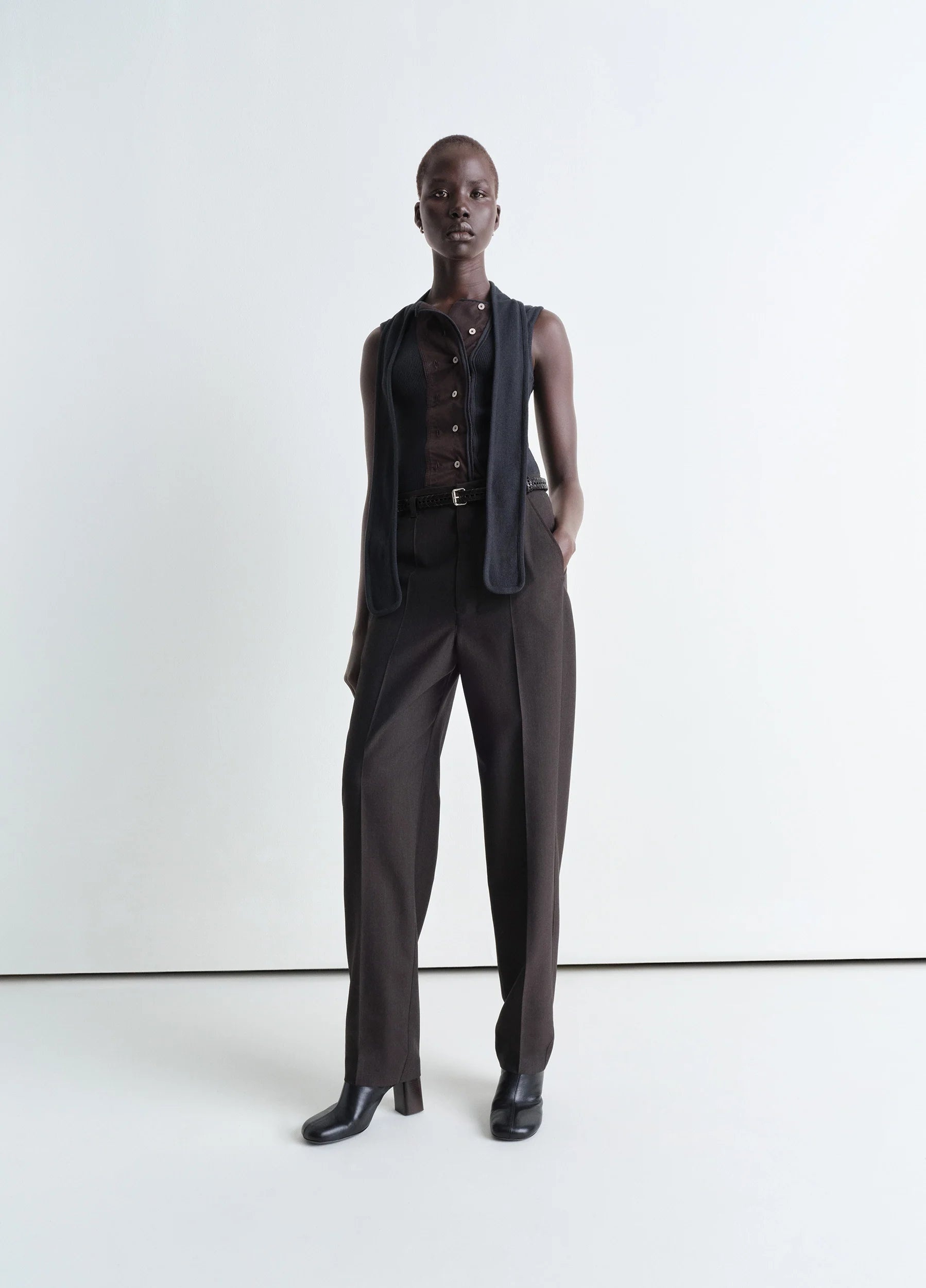 BELTED TAILORED PANTS - 2