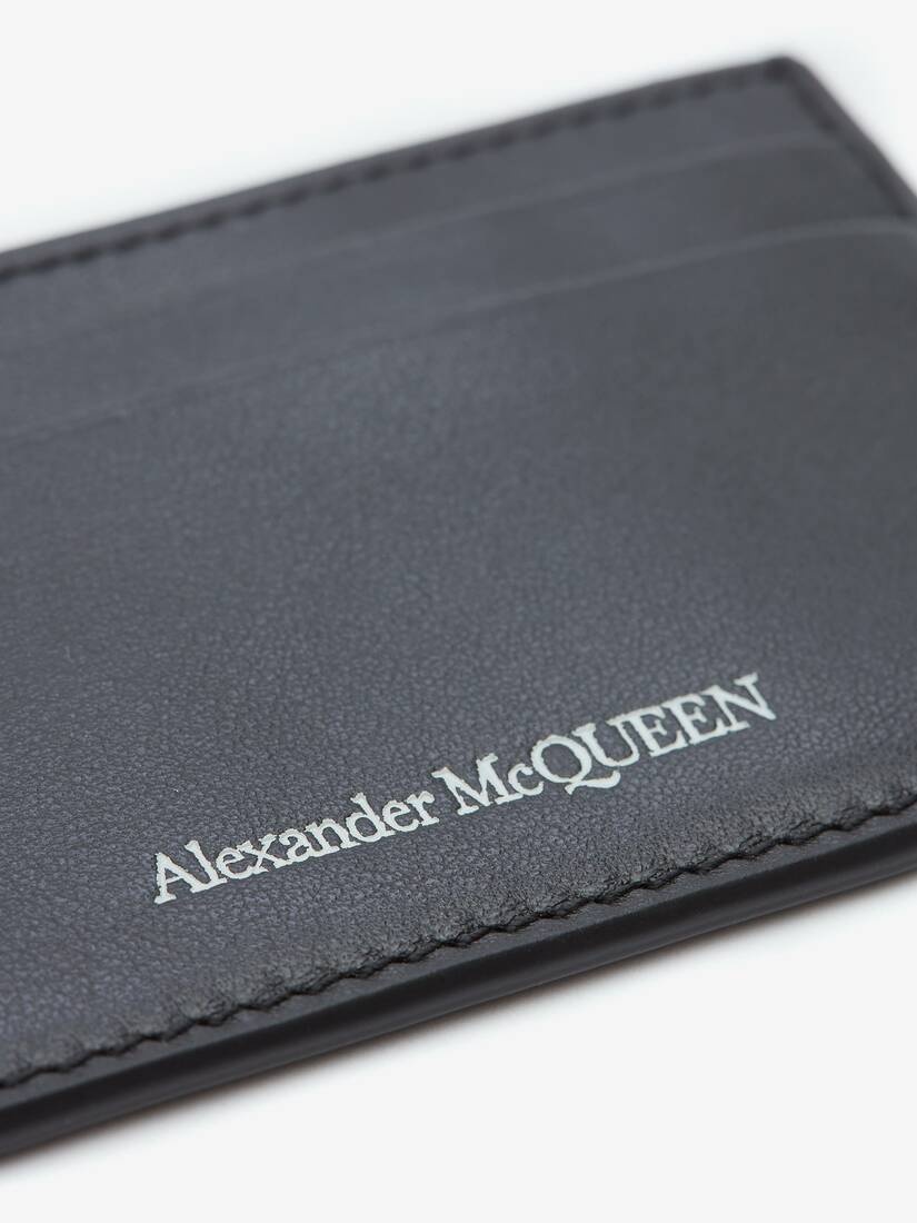 Men's Leather Cardholder in Black - 4