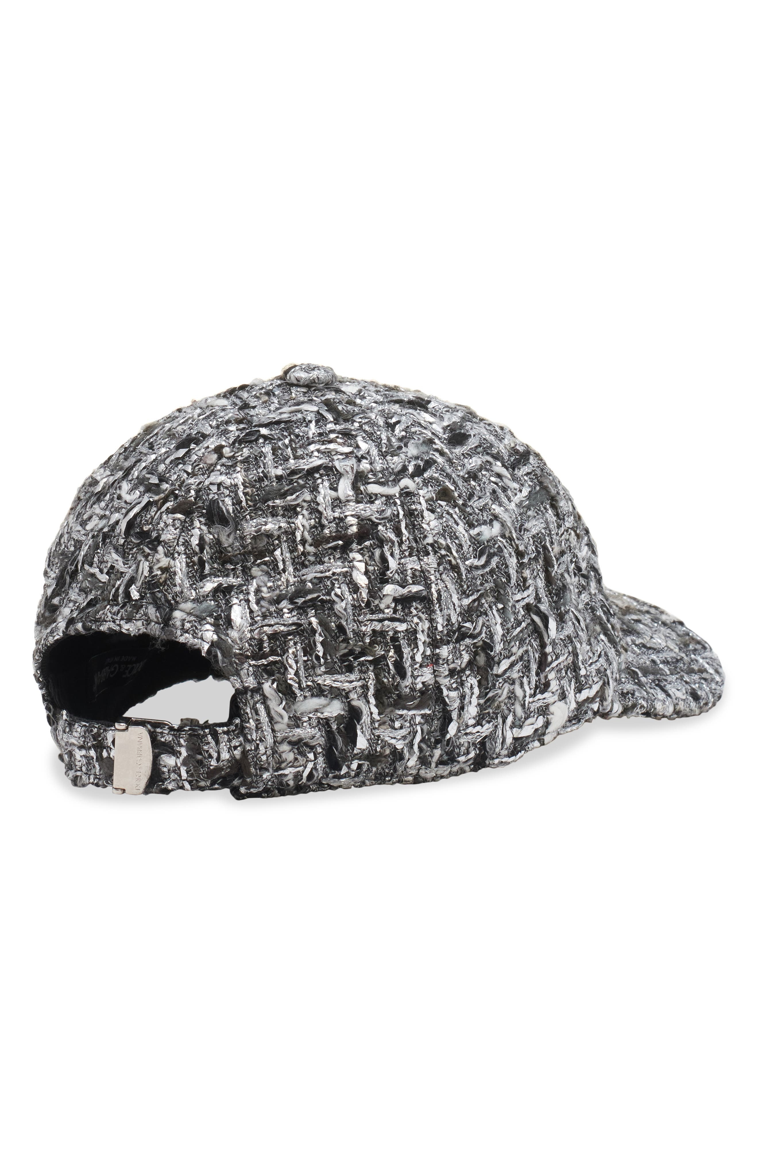 Dolce&Gabbana Rachel Sequin Logo Tweed Baseball Cap in S8030 Fantasia Non Stampa at Nordstrom - 4
