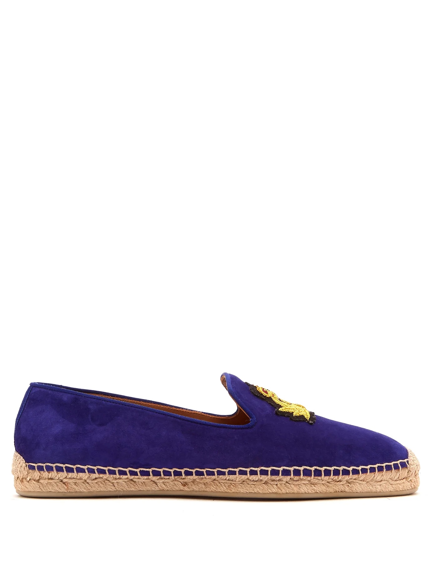 Nanou zardozi-crest suede espadrilles - 1