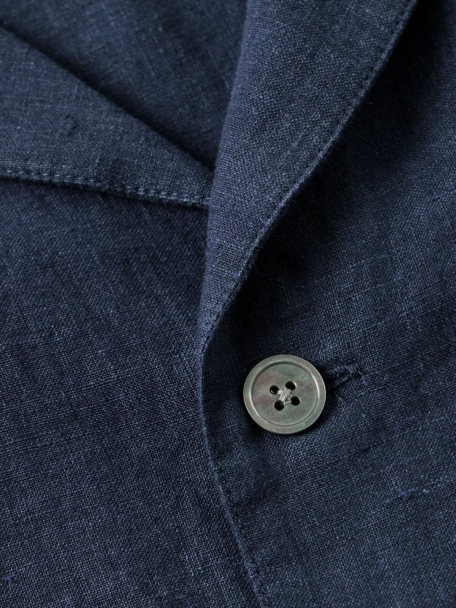 Sicily 1 Linen Pyjama Set Navy - 4