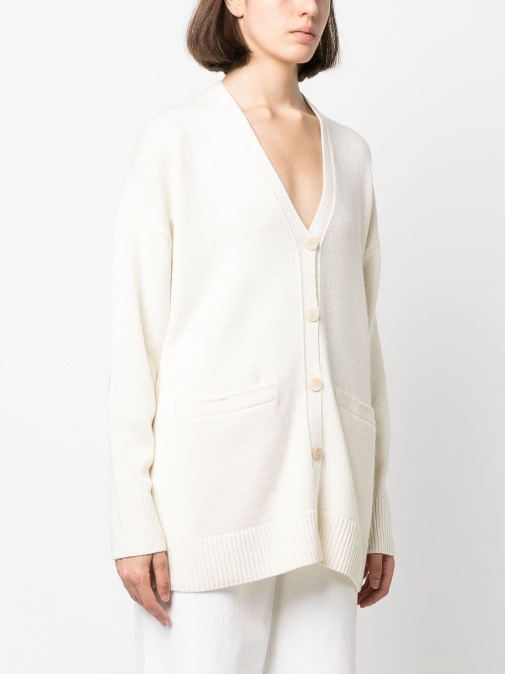 fine-knit elbow-patch cardigan - 3