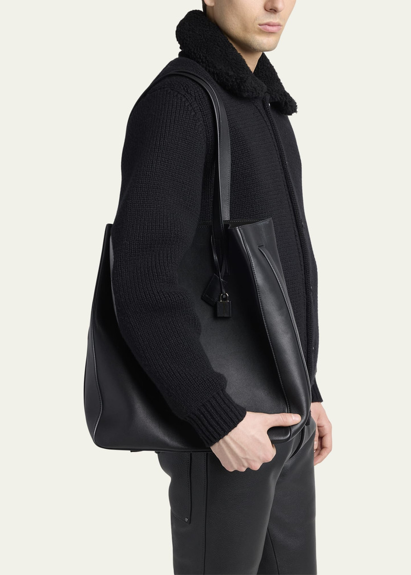 TOM FORD Men's Natural Leather North-South Tote Bag outlook