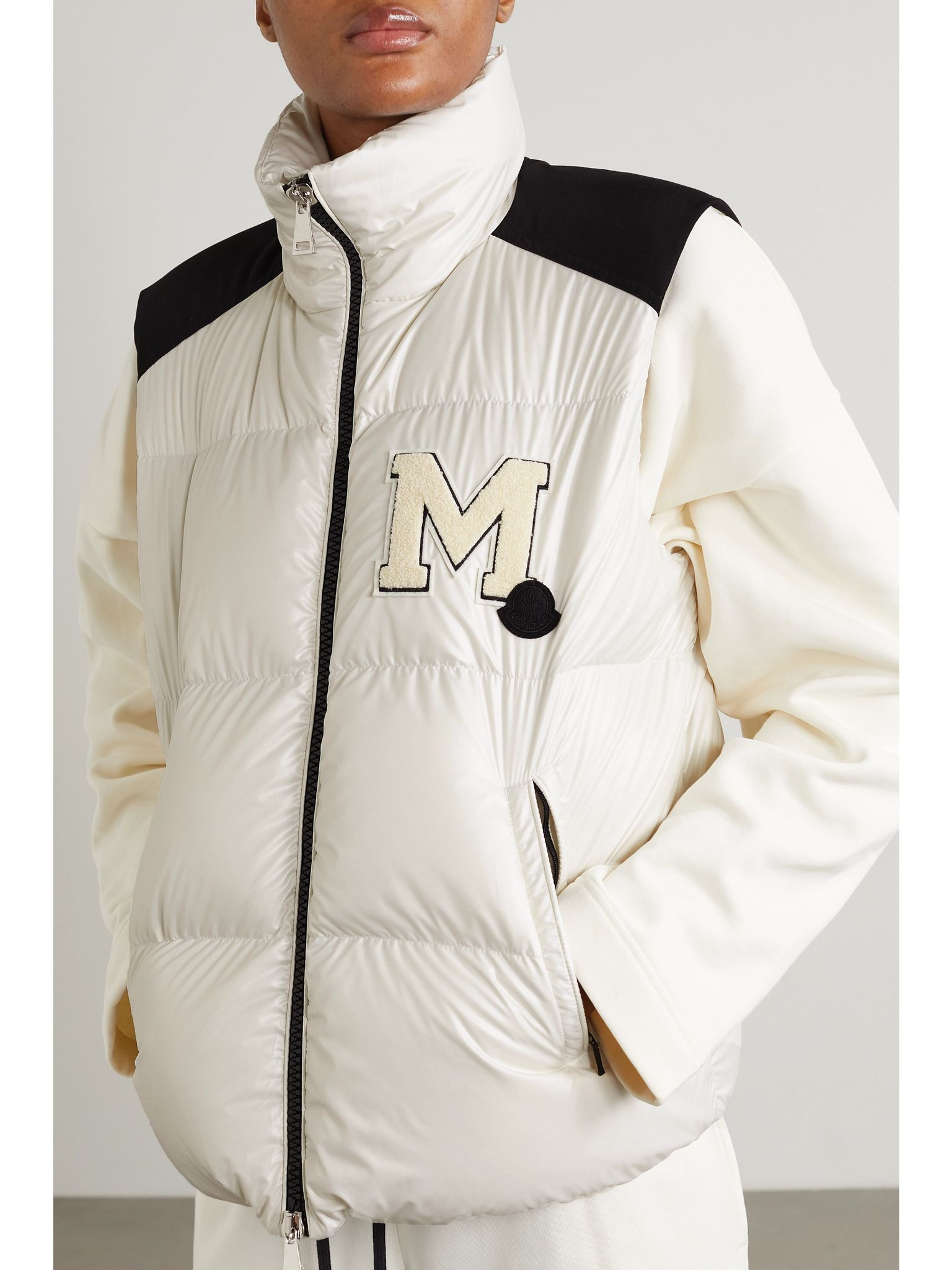 Oder canvas-trimmed quilted recycled-shell down vest White - 3