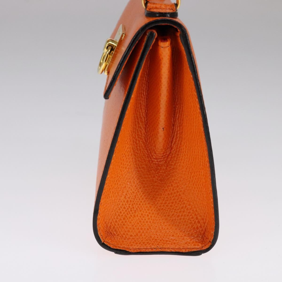 CELINE Hand Bag Leather Orange Gold - 5