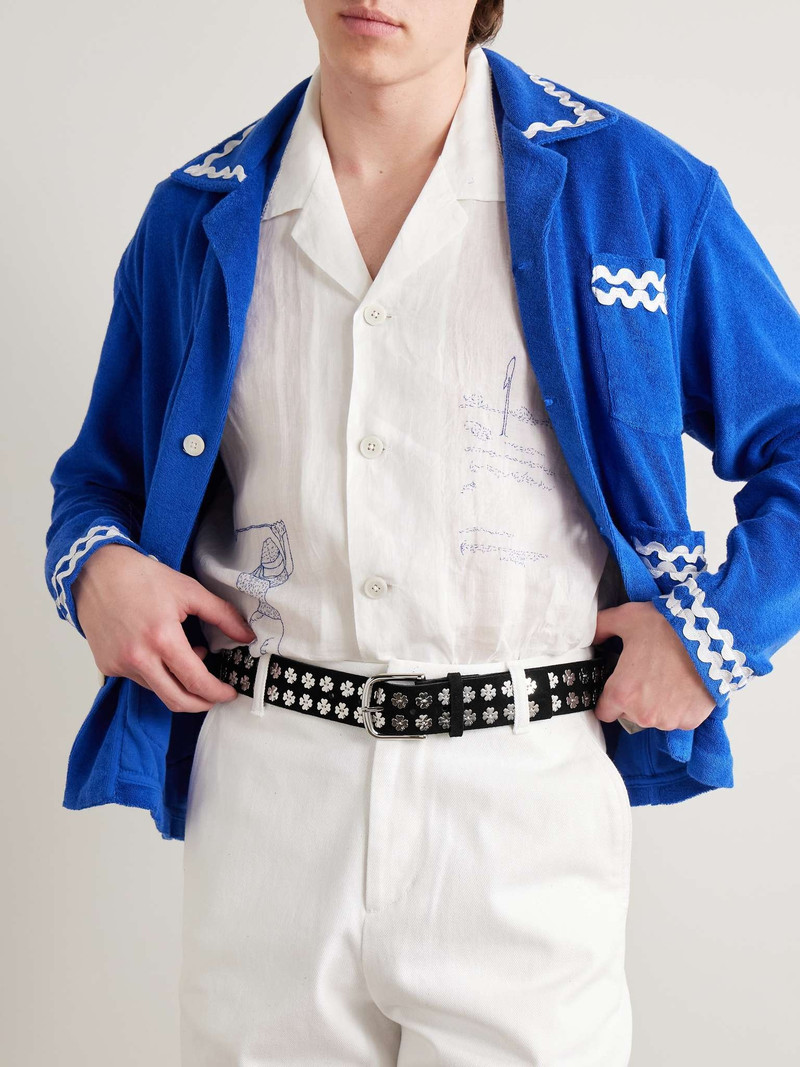 BODE Clover 4cm Embellished Suede Belt outlook