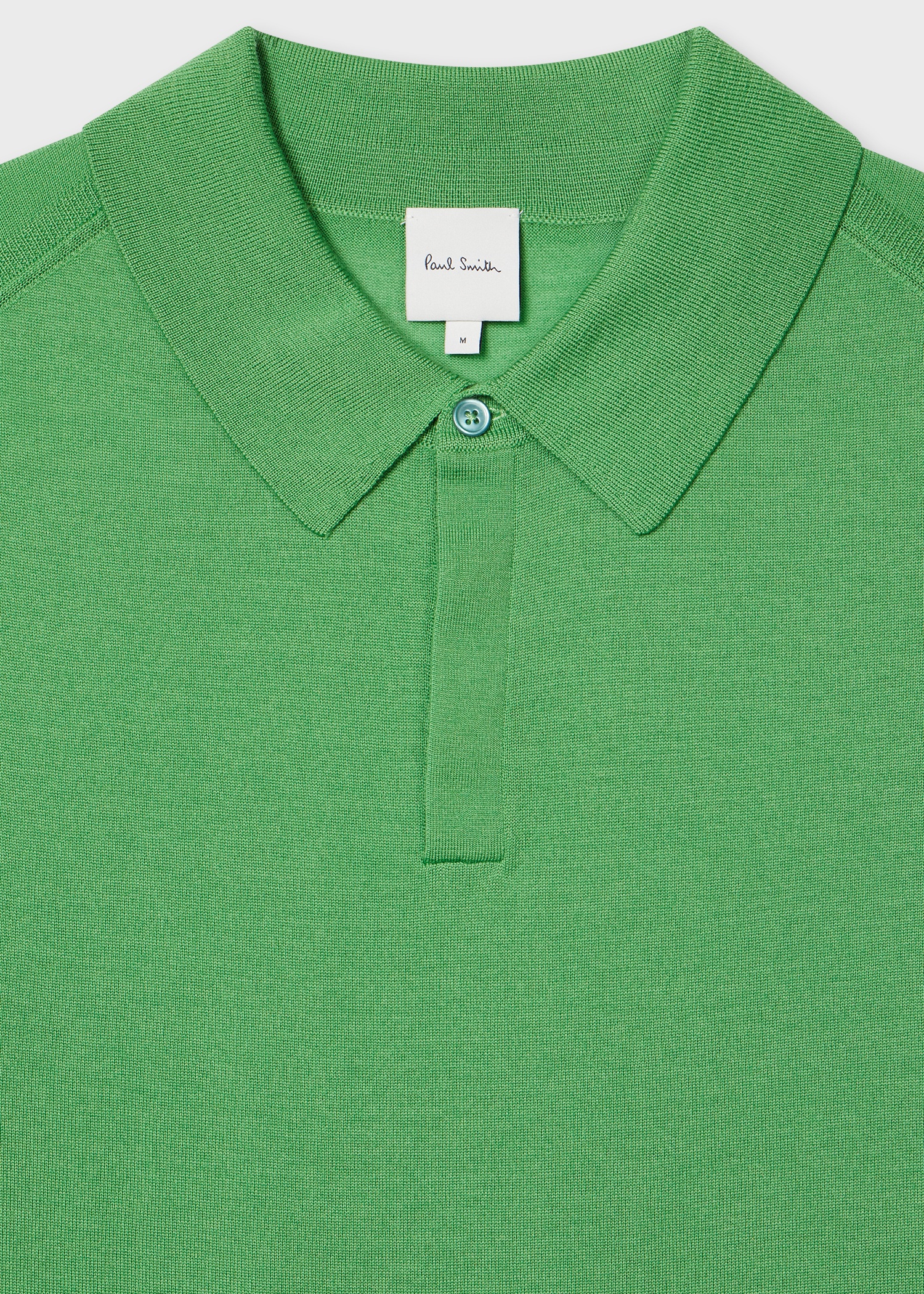 Bright Green Merino Wool Short Sleeve Polo Shirt - 3