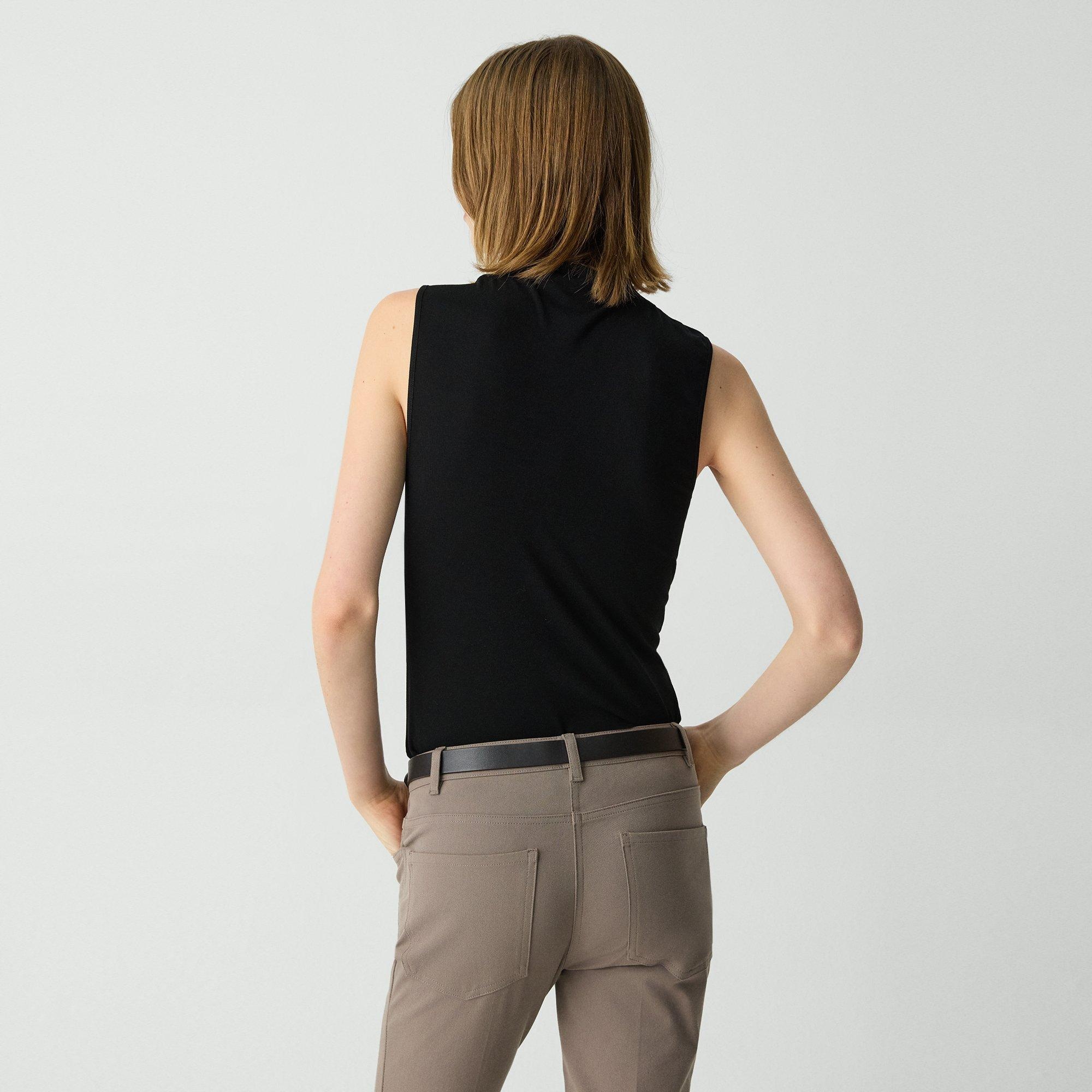 Draped Sleeveless Top in Ribbed Viscose - 4