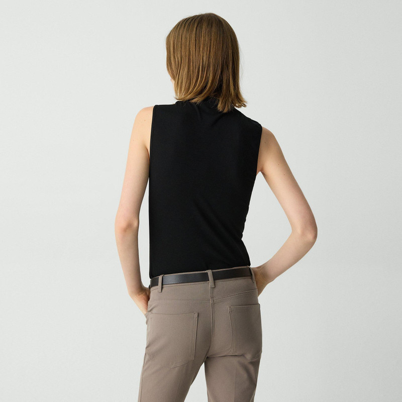 Draped Sleeveless Top in Ribbed Viscose 4