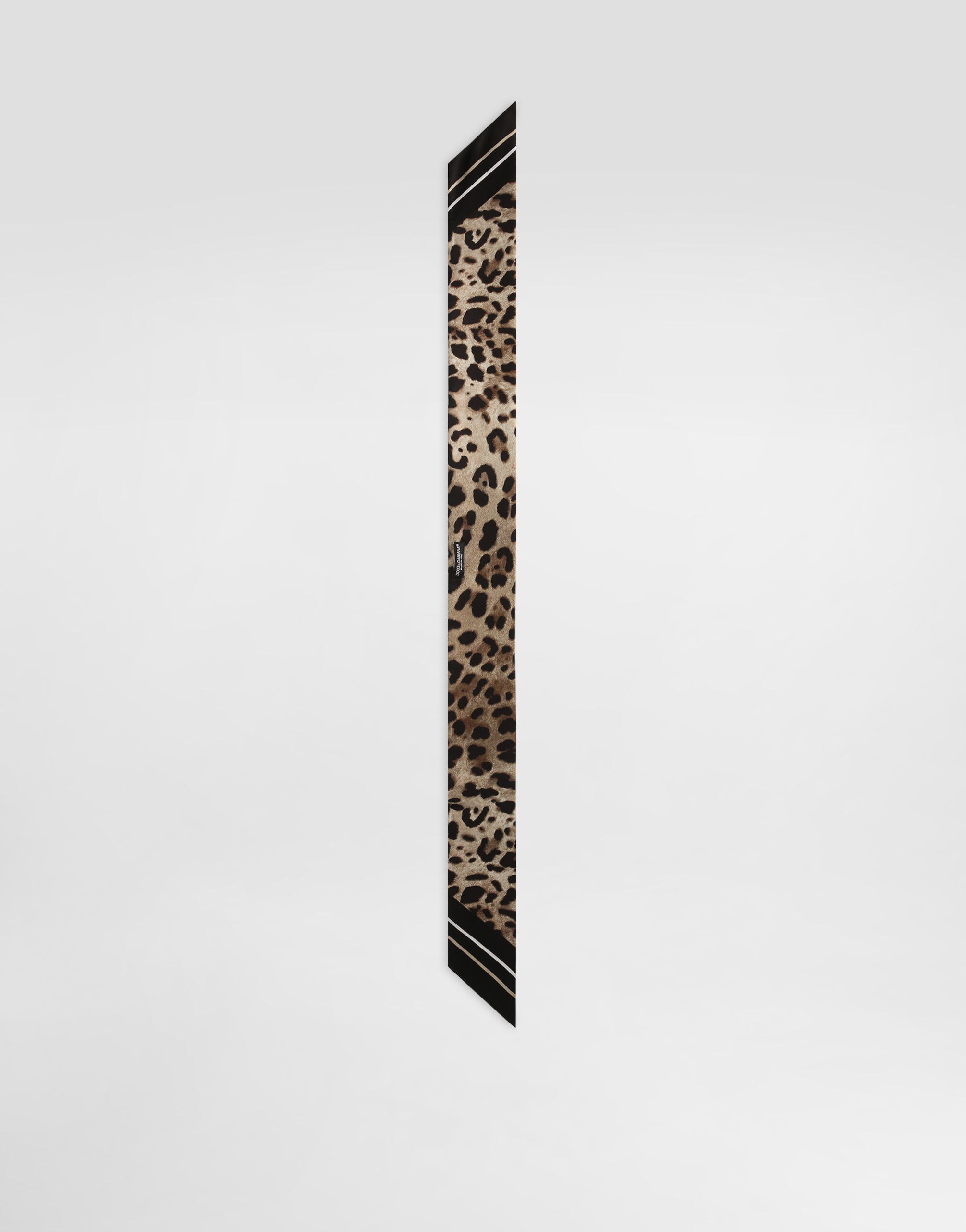 Leopard-print twill headscarf (6x100) - 2