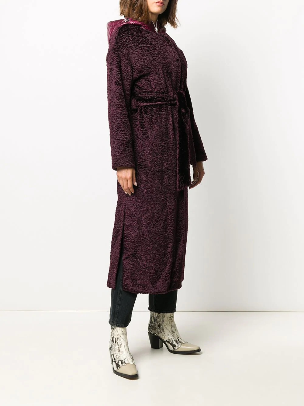 astrakhan-effect long coat - 3