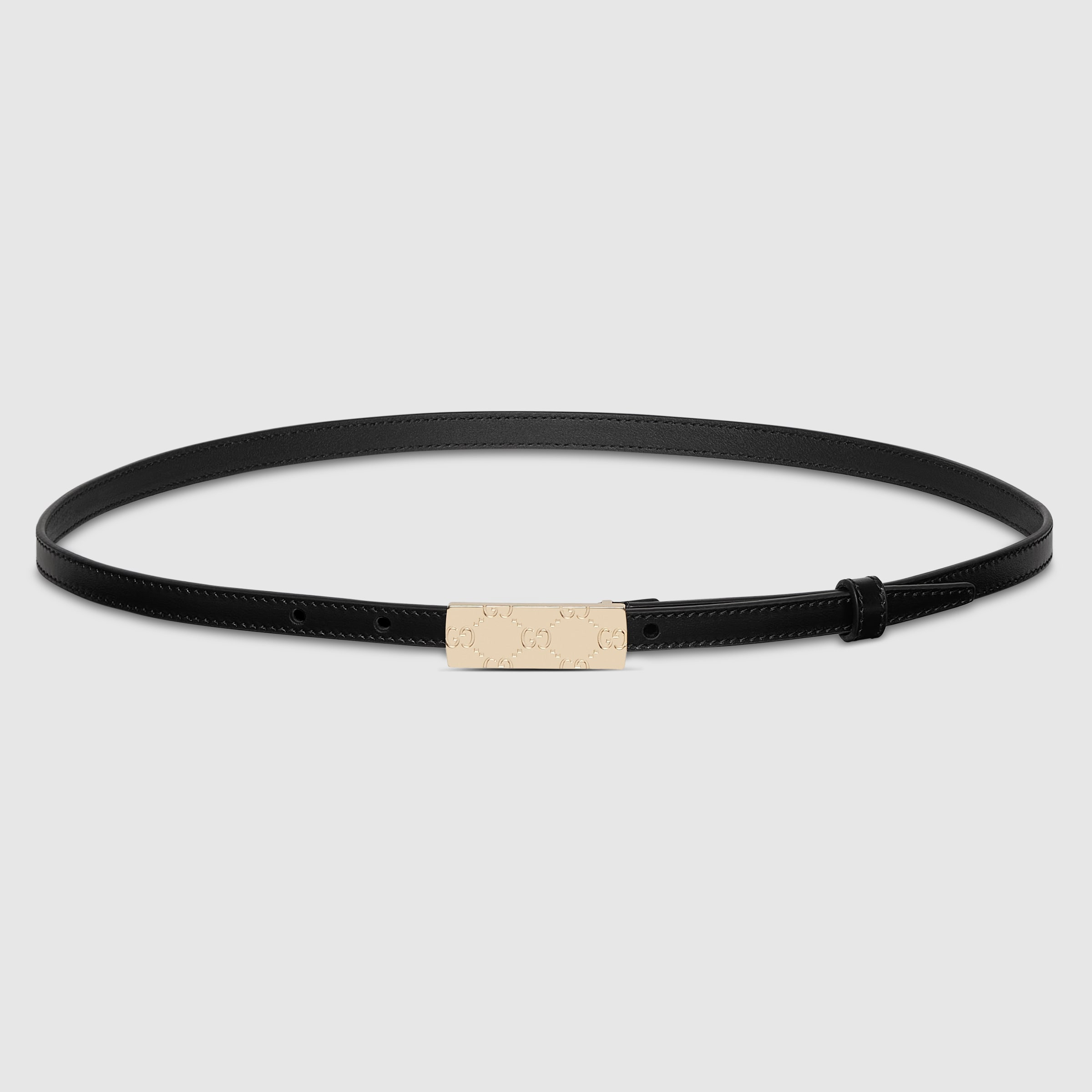 Thin belt with plaque buckle - 1