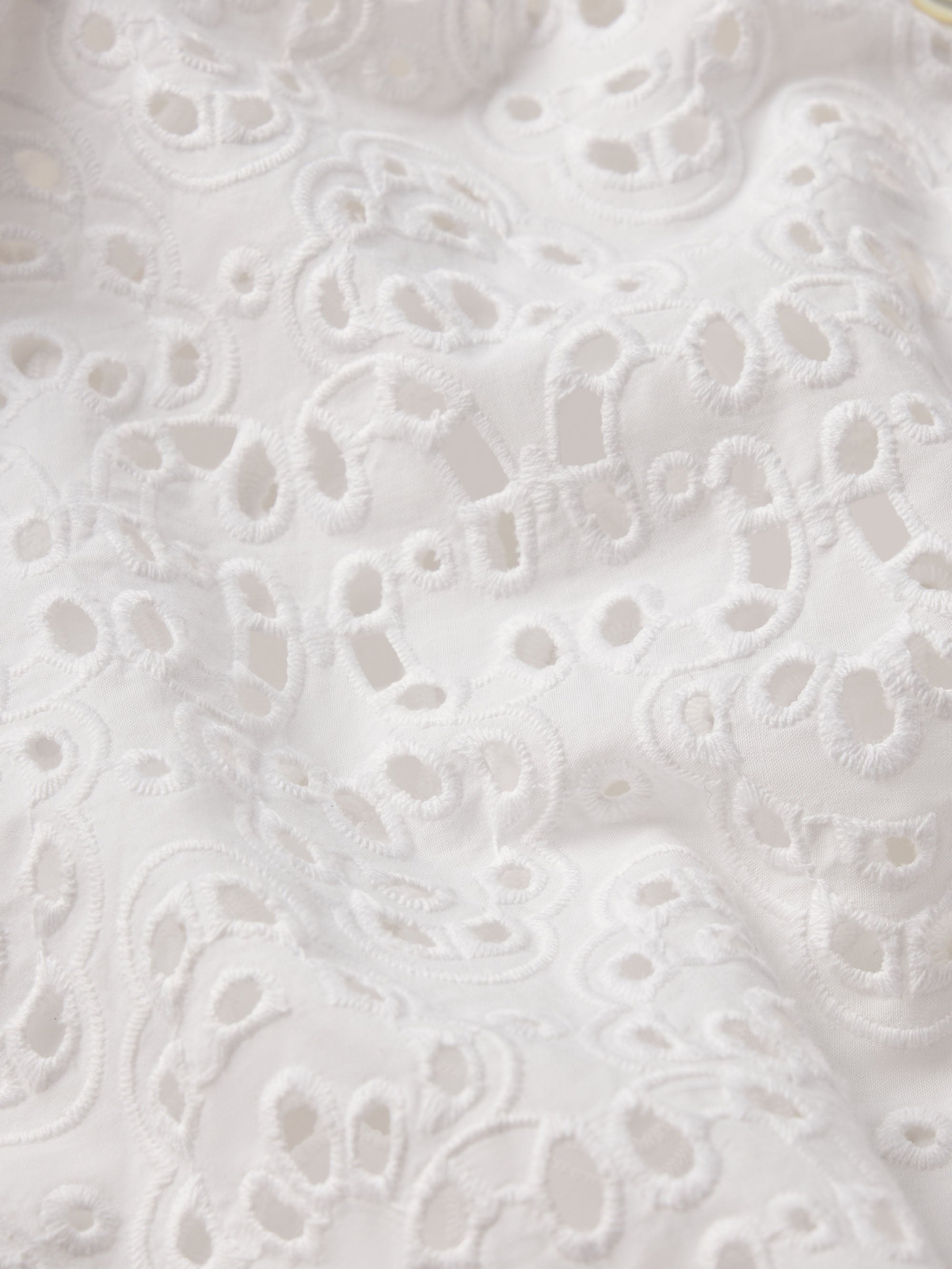 The Deco Eyelet Top in White - 3