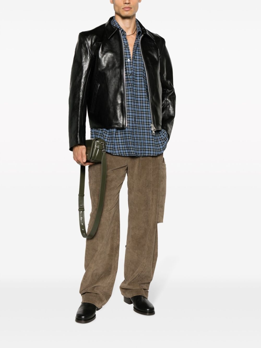 Mini leather zipped jacket - 2