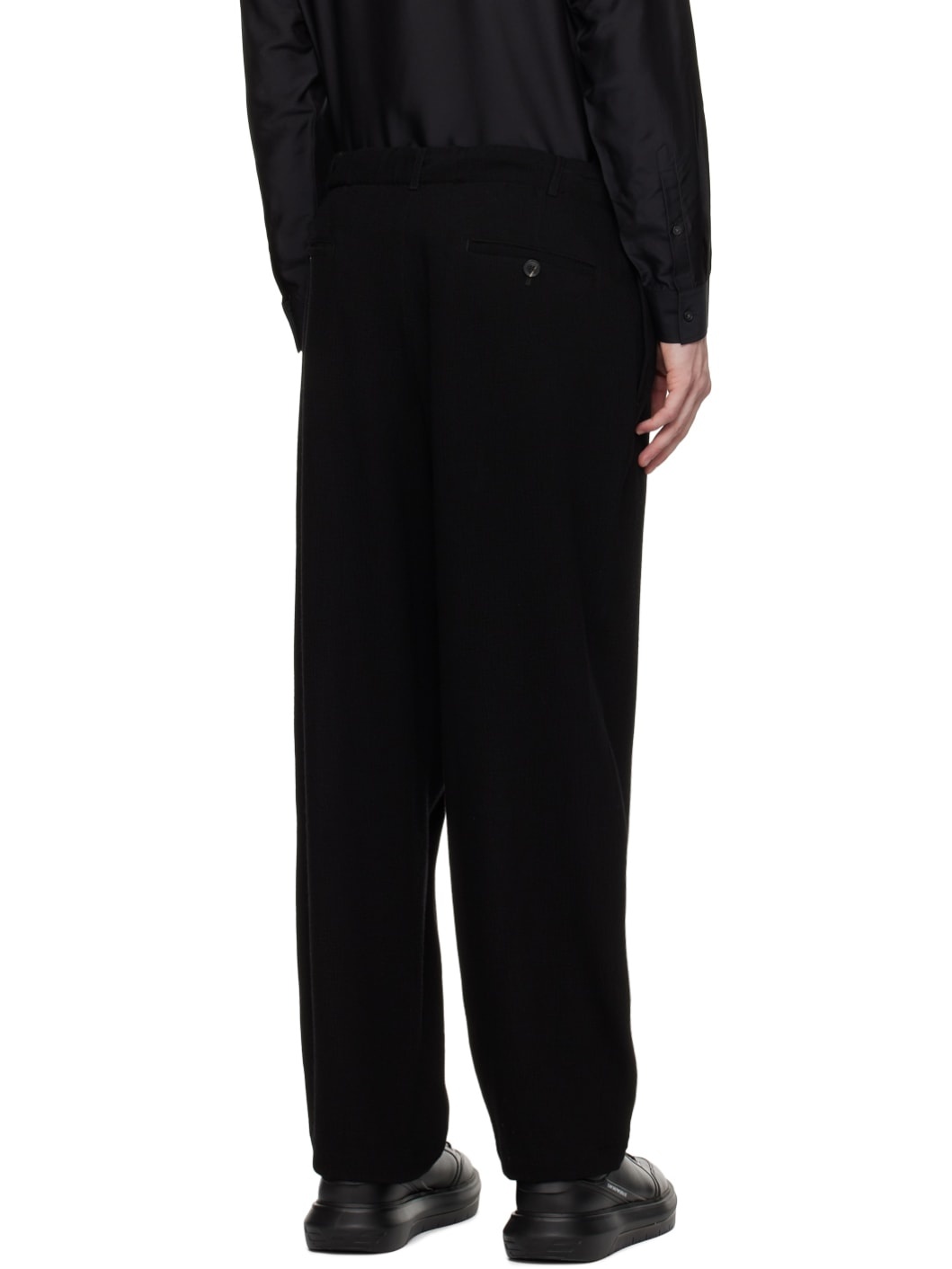 Black Drawstring Trousers - 3