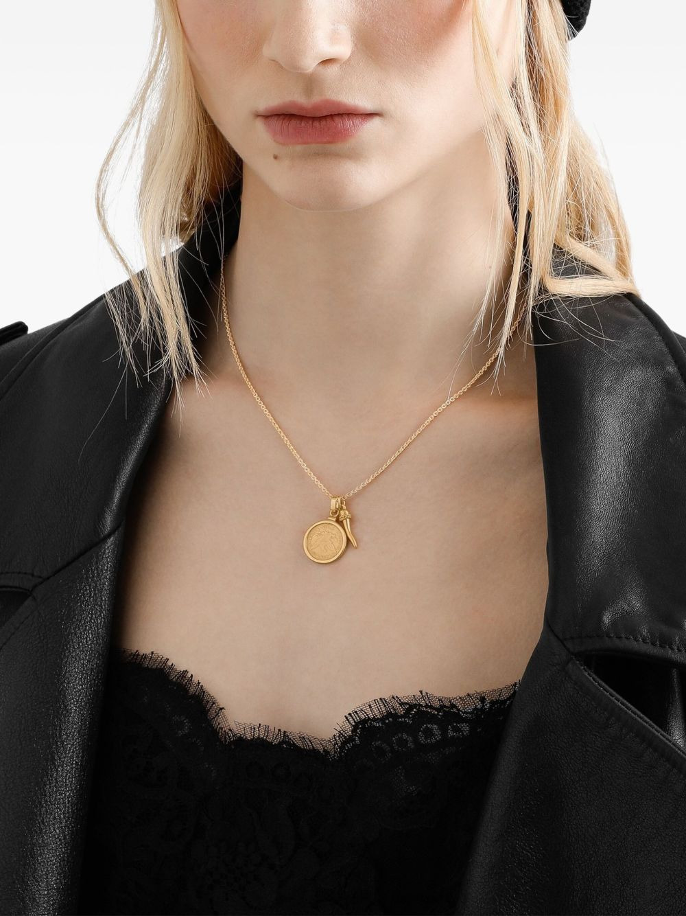 Horn brass necklace - 2