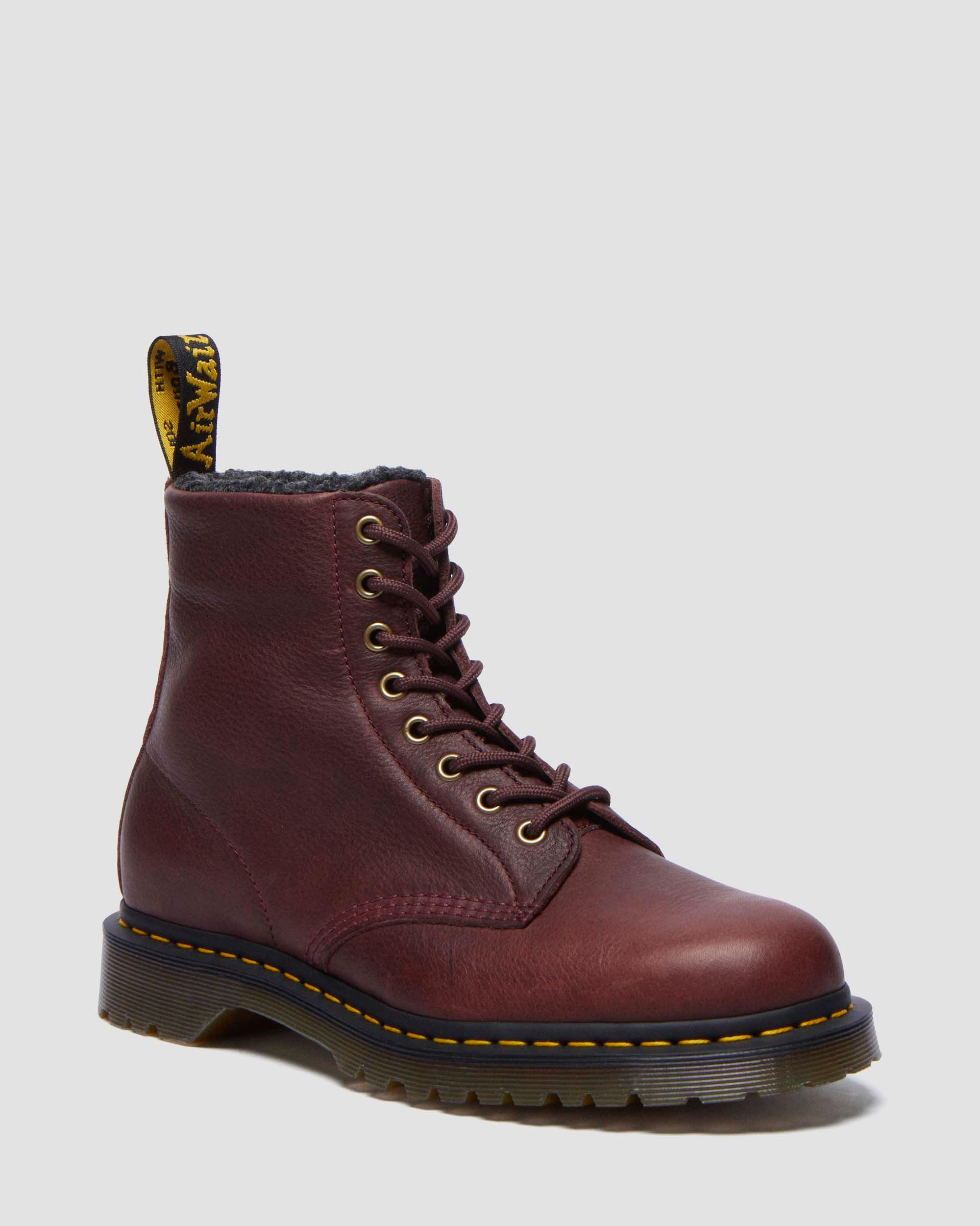 1460 Faux Fur Lined Grizzly Leather Lace Up Boots - 5