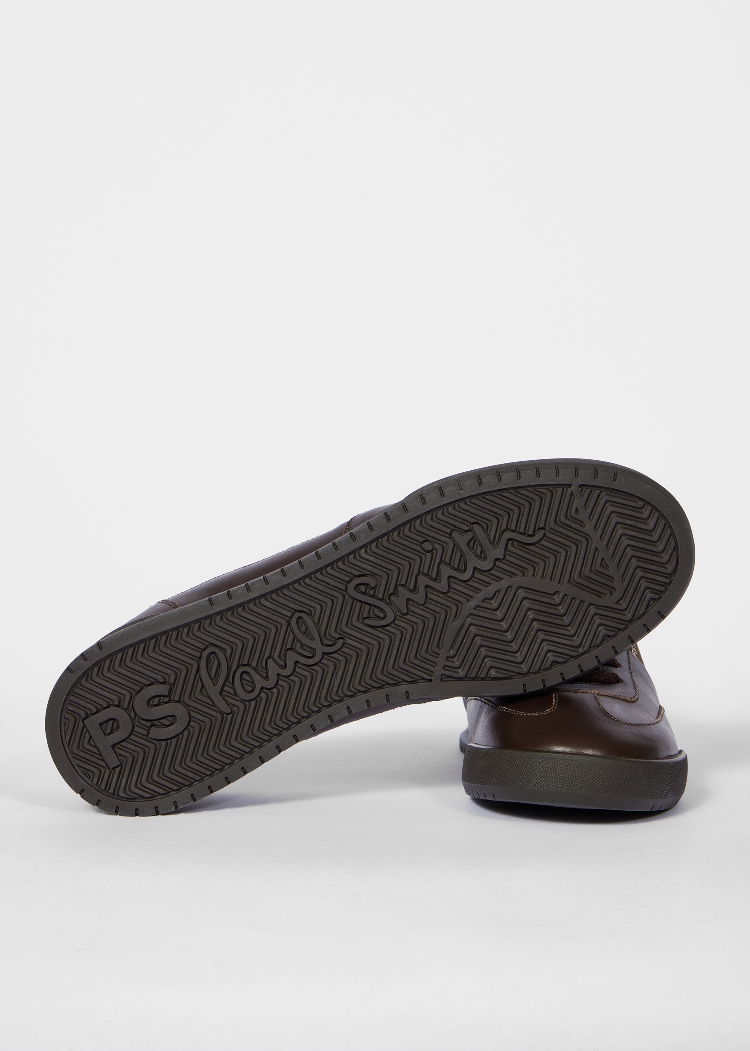 Chocolate Brown Leather 'Dover' Embroidered 'Sports Stripe' Trainers - 3