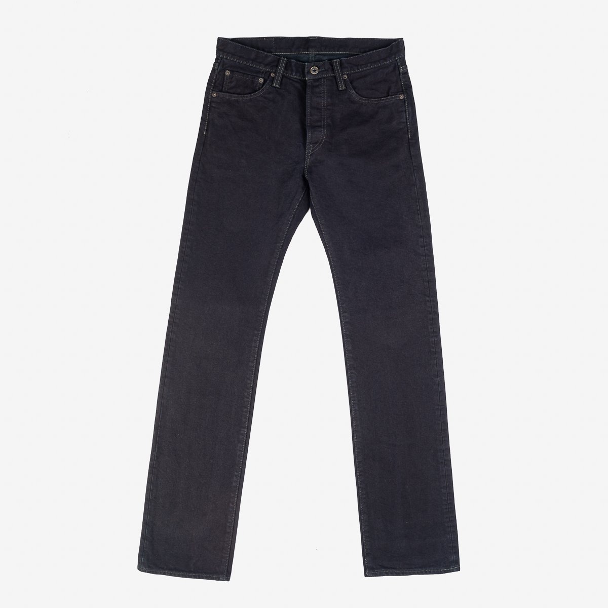 IH-666S-142od 14oz Selvedge Denim Slim Straight Cut Jeans - Indigo Overdyed Black - 1