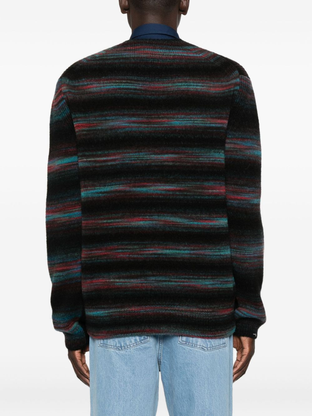 striped button cardigan - 4