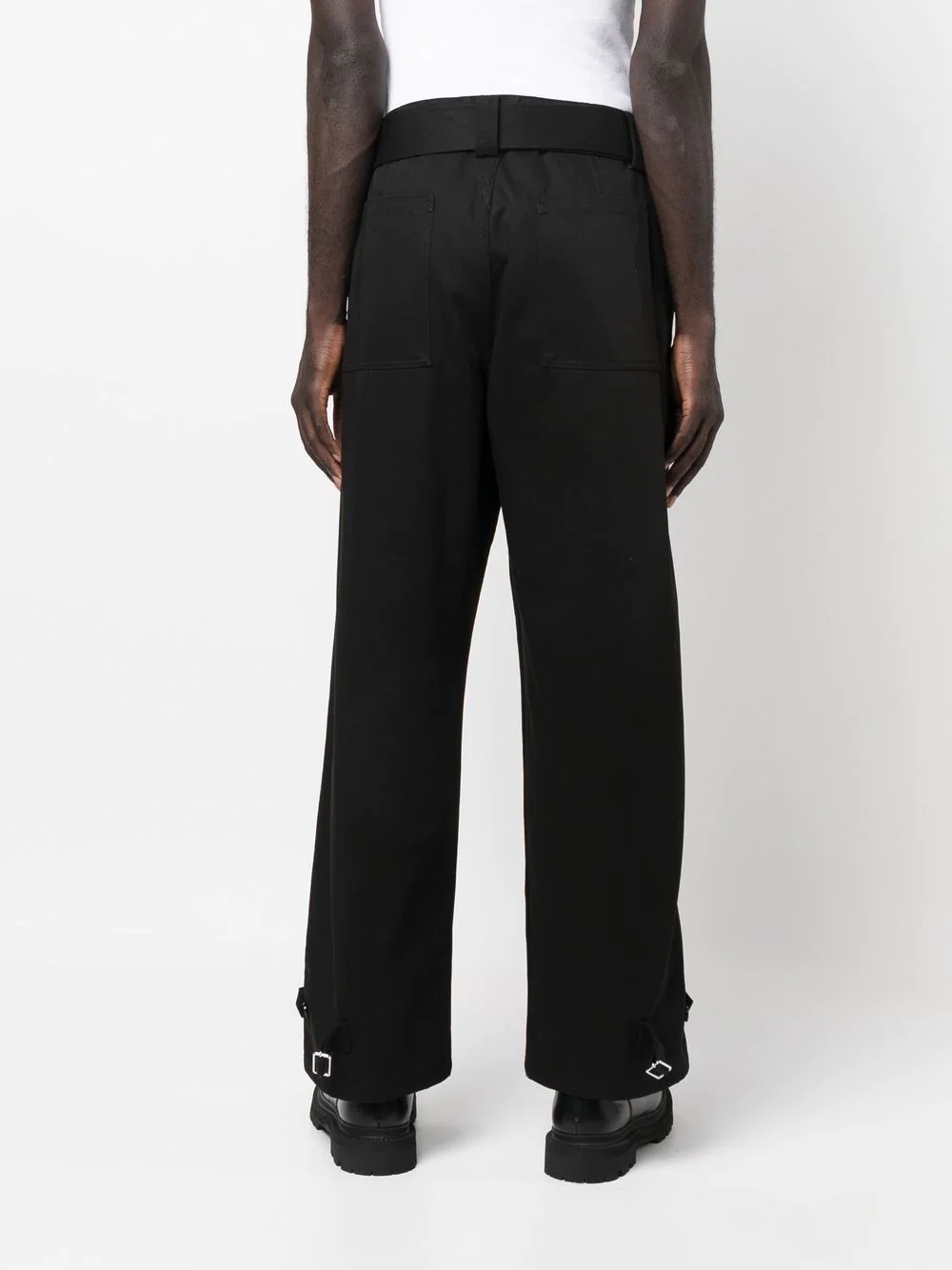 buckled four-pocket straight trousers - 4