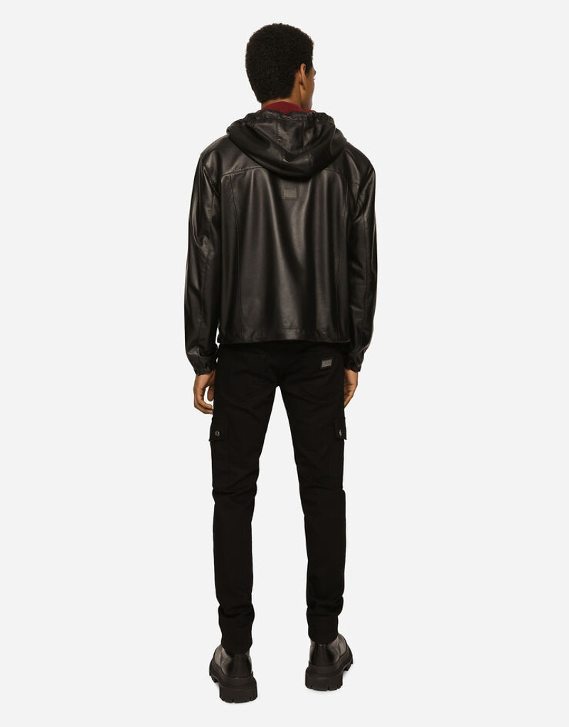 Reversible stretch wool and leather jacket 3