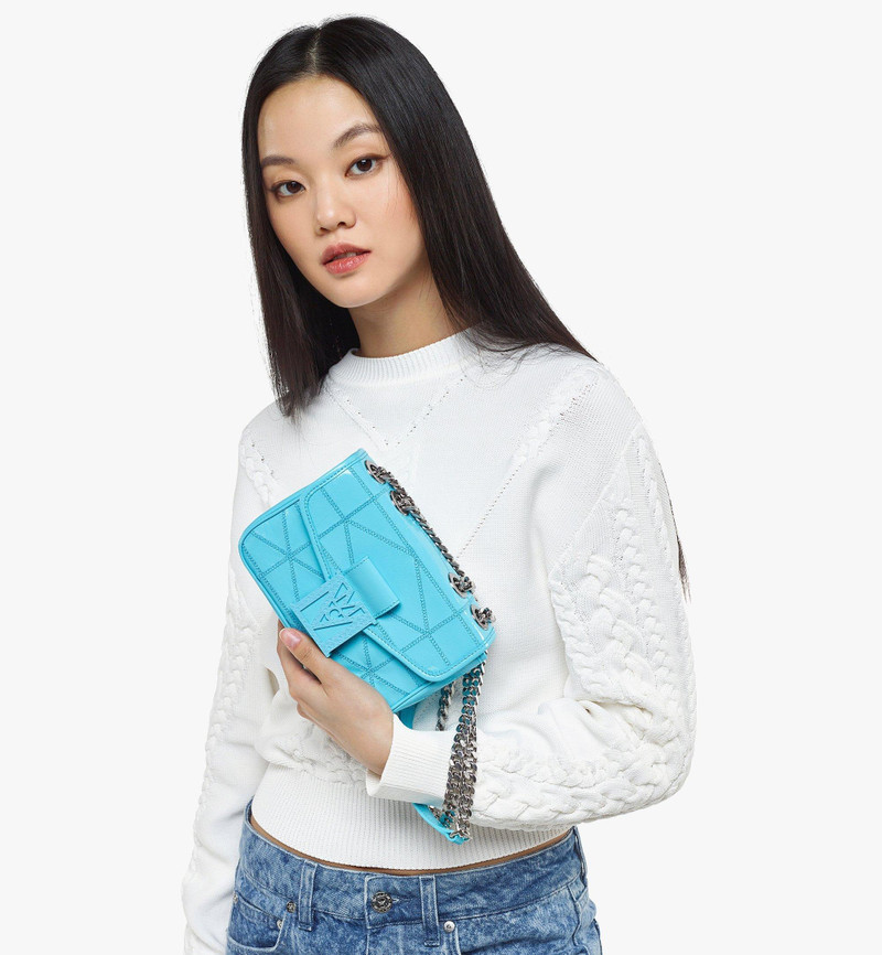 MCM Travia Quilted Shoulder Bag in Crushed Leather outlook