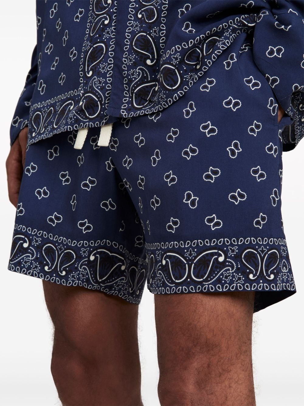 paisley-print cotton shorts - 6