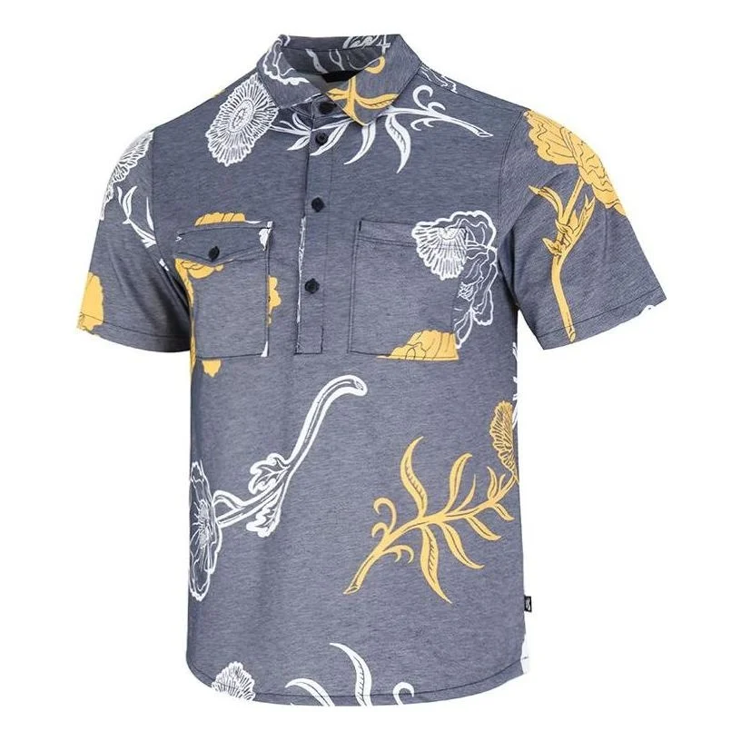 Men's Nike SB Skateboard Full Print Casual Short Sleeve Shirt Blue DM0170-010 - 1
