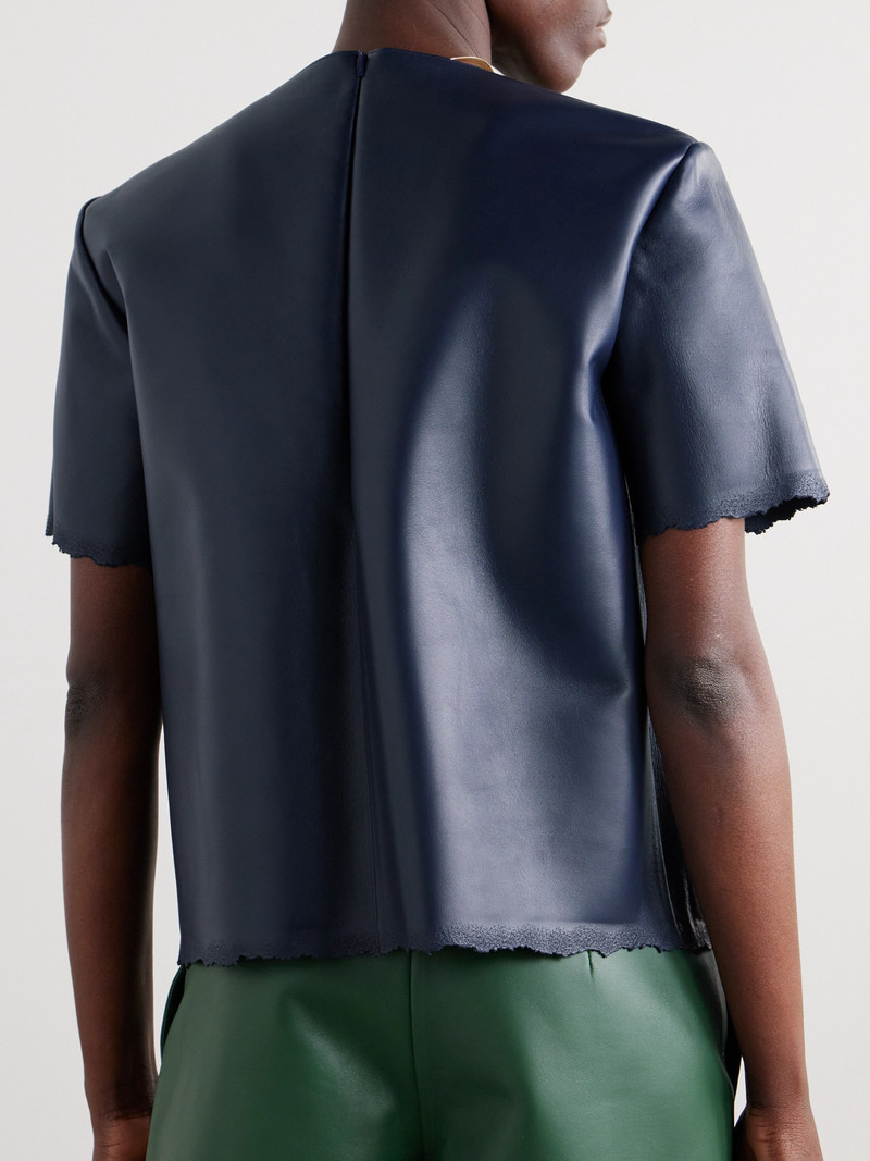 Distressed Embossed Leather T-shirt 3