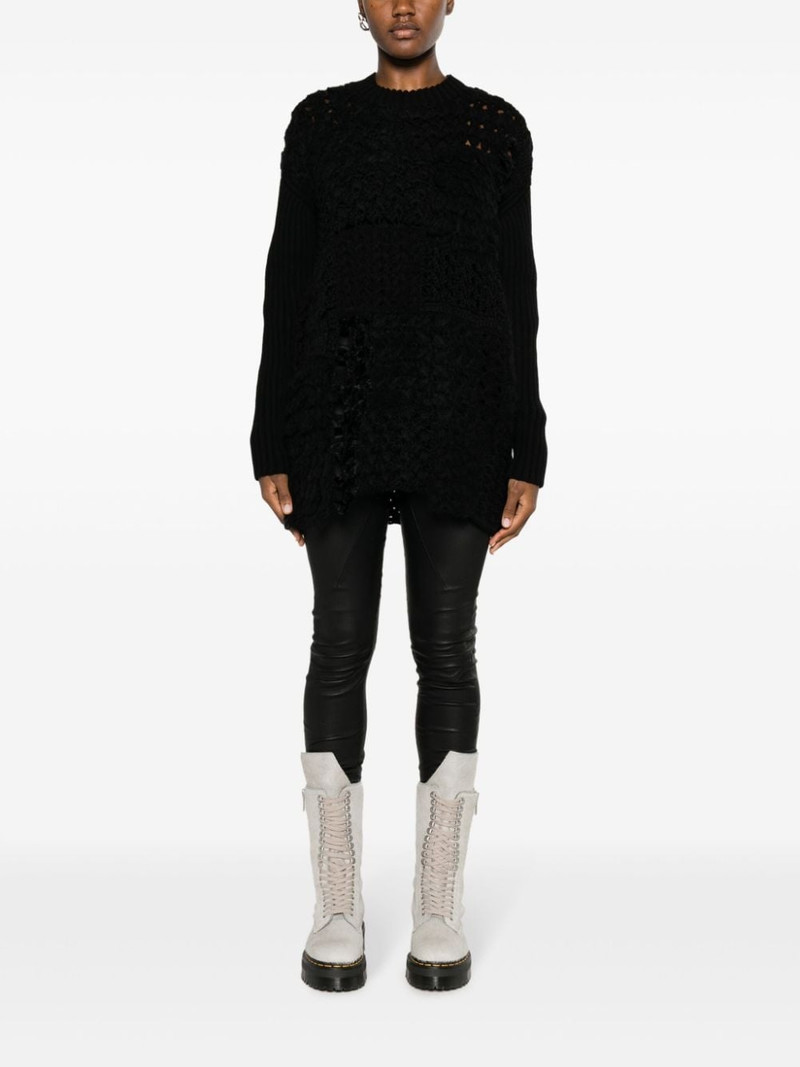 Junya Watanabe panelled open-knit jumper outlook