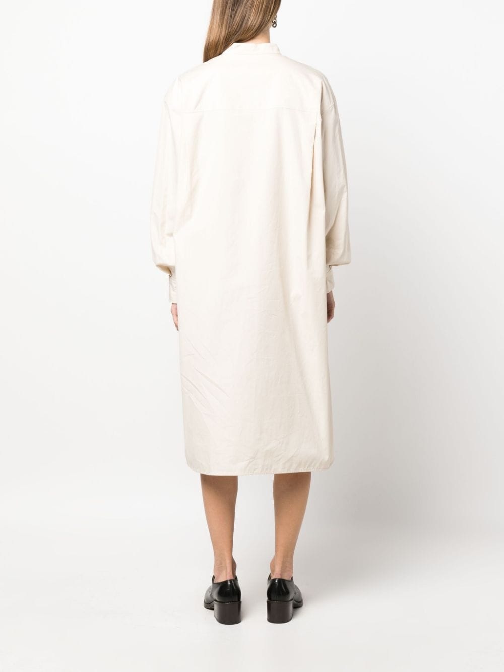 band-collar cotton shirtdress - 4