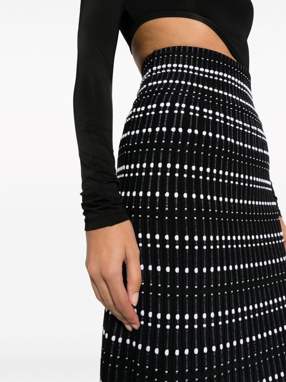 ribbed-knit midi skirt - 7