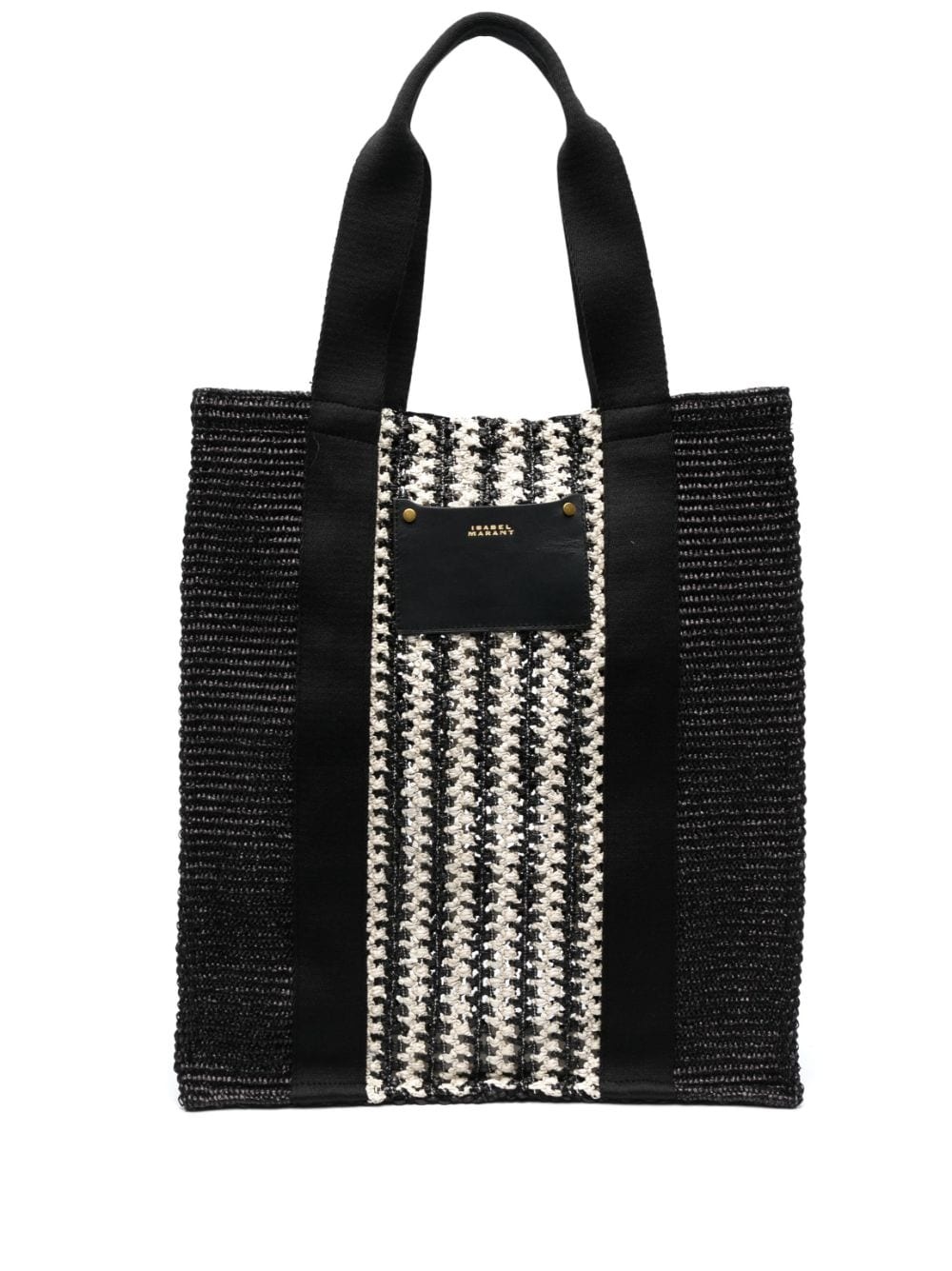 stripe-panel tote bag - 1