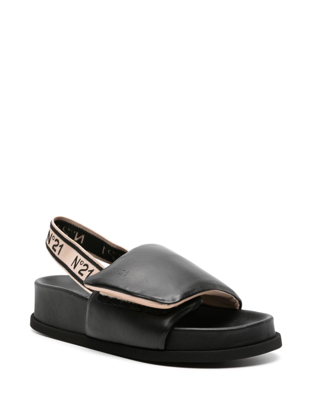 logo-debossed slingback sandals - 2