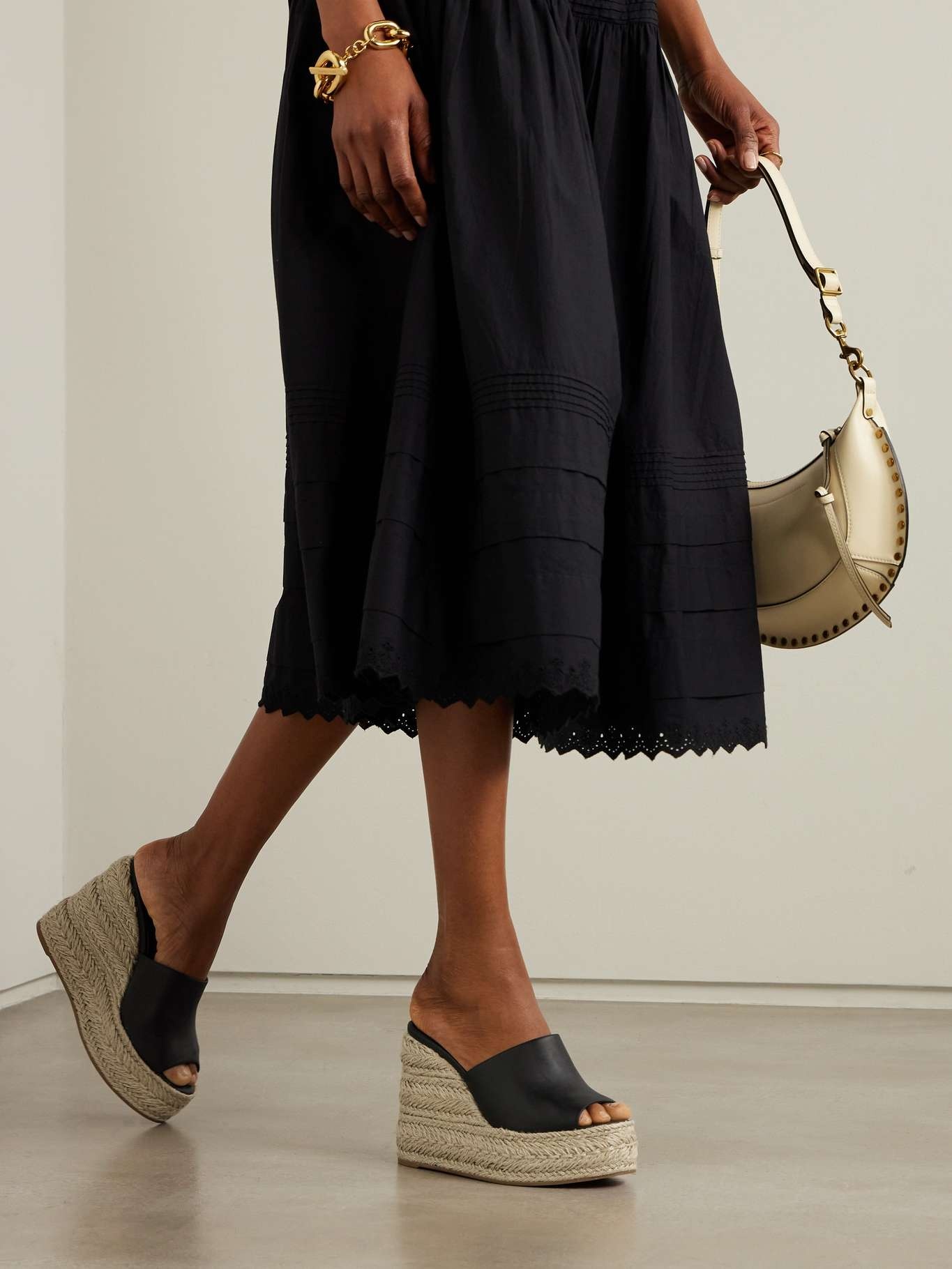 Christian Louboutin Ariella Zeppa 130 leather wedge mules