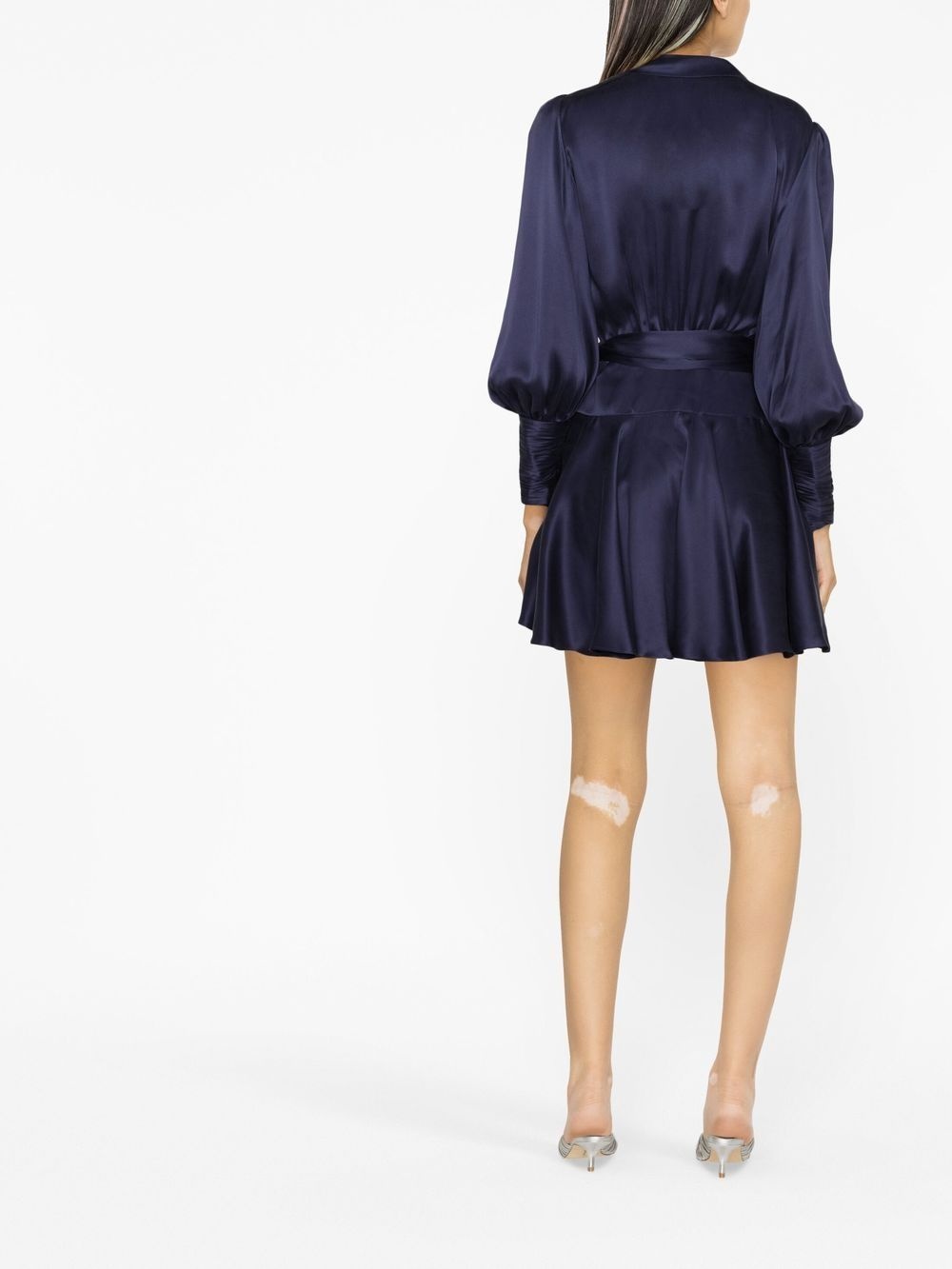 silk wrap mini dress - 4