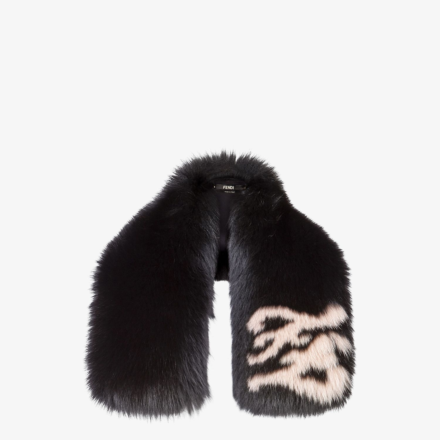 Black fox fur collar - 1