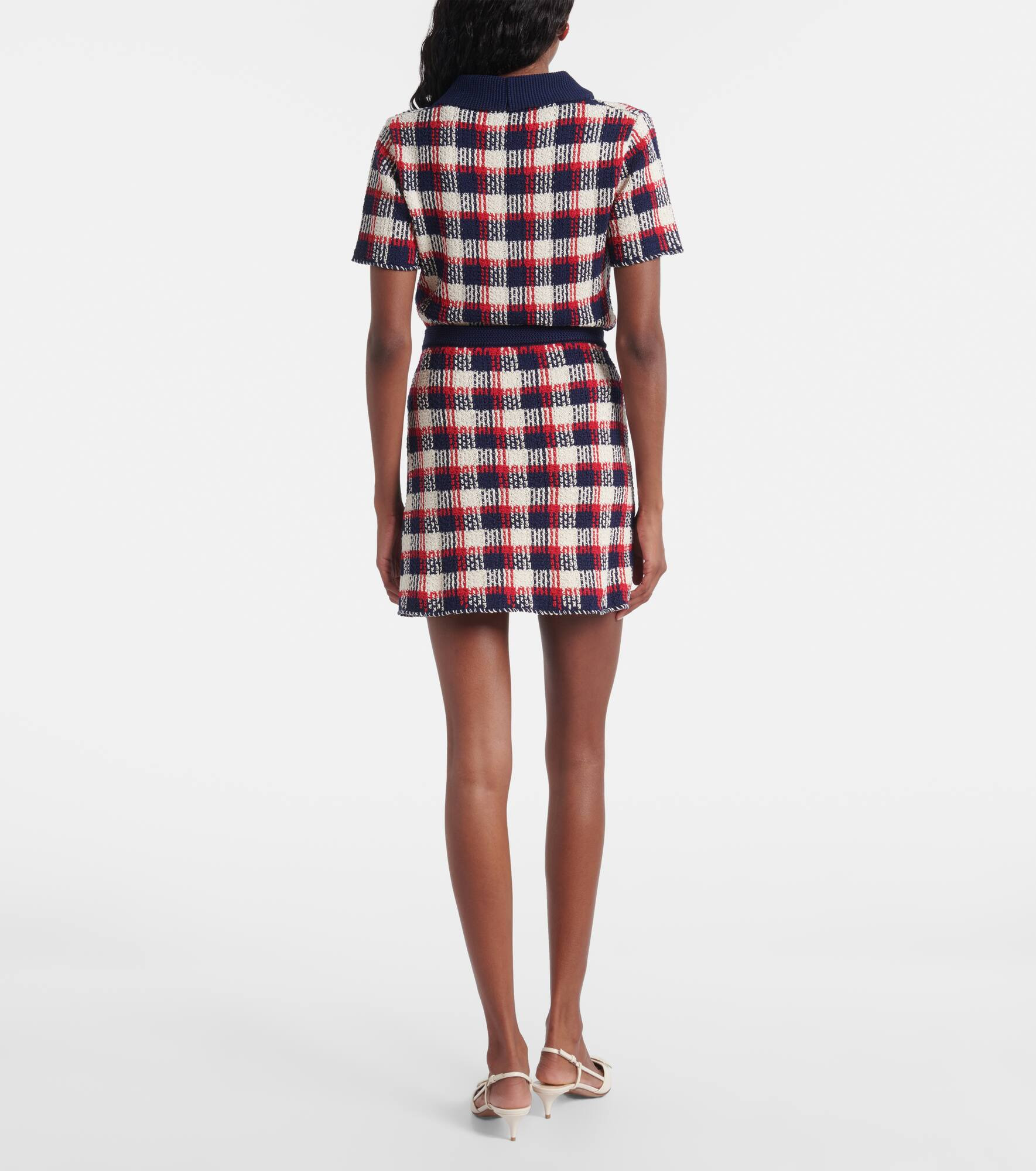 Checked cotton miniskirt - 3